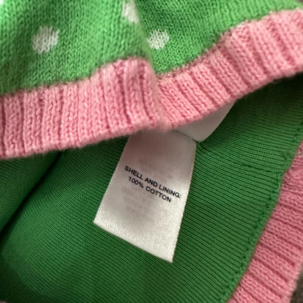 2008 babyGap  Lightweight Polka Dot Hat in Green White & Pink Size 18-24 months